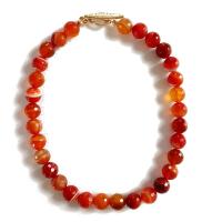 Ожерелье из агата, цинковый сплав, с красный агат, Другое покрытие, Женский, разноцветный, длина Приблизительно 45 см, продается PC
