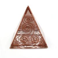 Brass Pyramid Decoration, with Resin, Triangle, handmade, mixed colors, 50x50x50mm, Sold By PC