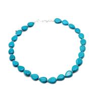 Fashion Turquoise Necklace, with Tibetan Style, for woman, blue, Length:53.5 cm, Sold By PC