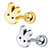 Stainless Steel Ear Piercing Jewelry, Rabbit, plated, fashion jewelry, more colors for choice, Sold By PC