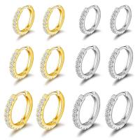 Cubic Zirconia Micro Pave Brass Earring, plated, fashion jewelry & micro pave cubic zirconia, more colors for choice, Sold By PC