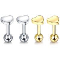 Stainless Steel Uho piercing nakit, Nehrđajući čelik, Srce, pozlaćen, modni nakit, više boja za izbor, Prodano By PC