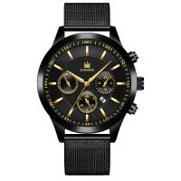 Genève® Men Watch, Zinc Alloy, met Glas & Roestvrij staal, Ronde, plated, voor de mens, meer kleuren voor de keuze, nikkel, lood en cadmium vrij, 240x43x10mm, Verkocht door PC