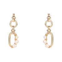 Freshwater Pearl Earrings Brass with Freshwater Pearl for woman golden Sold By Pair