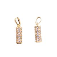 Cubic Zirconia Micro Pave Brass Pendant Column gold color plated fashion jewelry & micro pave cubic zirconia golden nickel lead & cadmium free Sold By PC