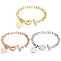 Titanium Steel Bracelet & Bangle, Heart, plated, Unisex & with letter pattern, more colors for choice, 20mm, 20mm, Length:Approx 7 Inch, Sold By PC
