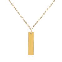 Stainless Steel Jewelry Necklace, with 2.75inch extender chain, Rectangle, plated, Unisex & oval chain, more colors for choice, 10x40mm, Length:Approx 19.6 Inch, Sold By PC