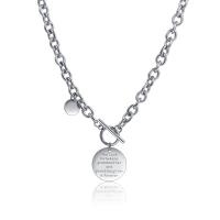 Stainless Steel Jewelry Necklace, different styles for choice & with letter pattern & for woman, original color, 10mm, 20mm, Length:Approx 17.7 Inch, Sold By PC
