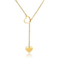 Stainless Steel Jewelry Necklace, with 2.75inch extender chain, Heart, plated, oval chain & for woman & hollow, more colors for choice, 12x10mm, Length:Approx 23.6 Inch, Sold By PC