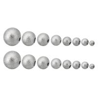 Edelstahl-Beads, Edelstahl, rund, satiniert, originale Farbe, verkauft von PC