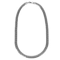 Messing Chain halskæde, platin farve forgyldt, bremse kæde, Længde Ca. 20 inch, Solgt af PC