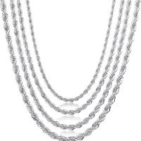 Titanium Steel Necklace Chain French Rope Chain & for man original color Length Approx 19.69 Inch Sold By PC