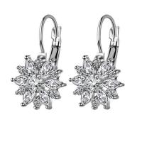 Zinc Alloy Lever Back Earring plated fashion jewelry & micro pave cubic zirconia & for woman nickel lead & cadmium free Sold By Pair