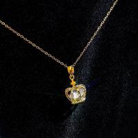 Titanstahl Halskette, mit Verlängerungskettchen von 1.97inch, Krone, plattiert, Modeschmuck & für Frau & mit Strass, keine, Länge ca. 15.75 ZollInch, verkauft von PC