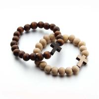 Wood Bracelets, Cross, Unisex, more colors for choice, 10mm,1.8*2cm, Sold By PC
