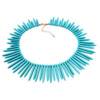 Fashion Turquoise Necklace Zinc Alloy with turquoise for woman blue Length 54.5 cm Sold By PC