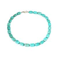 Fashion Turquoise Necklace Zinc Alloy with turquoise for woman blue Length 52 cm Sold By PC