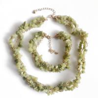 Edelstein Schmuck Halskette, Zinklegierung, mit Naturstein, plattiert, für Frau, keine, Länge:50 cm, verkauft von PC