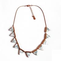 Edelstein Schmuck Halskette, Zinklegierung, mit Magnesit & Nylonschnur, für Frau, gemischte Farben, Länge:ca. 50 cm, verkauft von PC