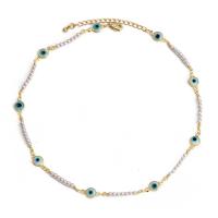 Evil Eye Jewelry Bracelet, Brass, Unisex & enamel, mixed colors, Length:40 cm, Sold By PC