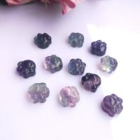 Natural Fluorite Pendant, Bear Paw, mixed colors, 15mm, Sold By PC