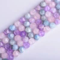 Mischedelstein Perlen, Lavendel, mit Amethyst, rund, Star Cut Faceted & DIY, gemischte Farben, verkauft per 38 cm Strang