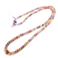 Tourmaline Necklace graduated beads & for woman mixed colors 3-7mm Length 55 cm Sold By PC