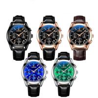 Men Wrist Watch, Stainless Steel, with Leather & Glass & Tibetan Style, for man & waterproof & luminated, more colors for choice, 235x20mm,40x13mm, Sold By PC