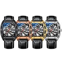 Hommes montre-bracelet, acier inoxydable, avec Cuir & verre & alliage de zinc, pour homme & imperméable, plus de couleurs à choisir, 240x22mm,40x14mm, Vendu par PC