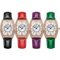 Women Wrist Watch, Stainless Steel, with Leather & Glass & Tibetan Style, for woman & waterproof & with rhinestone, more colors for choice, 240x16mm,33.5x10mm, Sold By PC