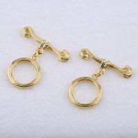 Brass Toggle Clasp 18K gold plated fashion jewelry & DIY golden 14mm 25mm Sold By Set