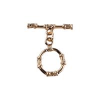 Brass Toggle Clasp 18K gold plated fashion jewelry & DIY golden 15mm 23mm Sold By Bag