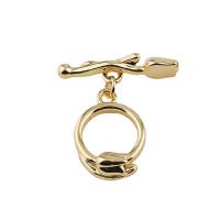Brass Toggle Clasp 18K gold plated fashion jewelry & DIY golden 12.5*18mm 22mm Sold By Bag