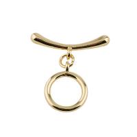 Brass Toggle Clasp 18K gold plated fashion jewelry & DIY golden 10.5mm 19.5mm Sold By Bag