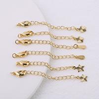 Brass Extender Chain, 18K gold plated, fashion jewelry & DIY & different styles for choice, golden, 10PCs/Bag, Sold By Bag