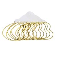 Stainless Steel Hoop Earring, Heart, gold color plated, 6 pieces & fashion jewelry & for woman, golden, 63x57x3mm, 6Pairs/Set, Sold By Set