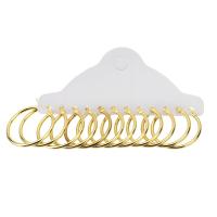 Stainless Steel Hoop Earring, Round, gold color plated, 6 pieces & fashion jewelry & for woman, golden, 29x32x2mm, 6Pairs/Set, Sold By Set