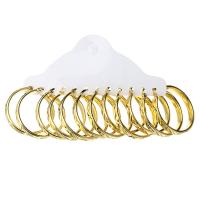 Stainless Steel Hoop Earring, Round, gold color plated, 6 pieces & fashion jewelry & for woman, golden, 4x35x33mm, 6Pairs/Set, Sold By Set