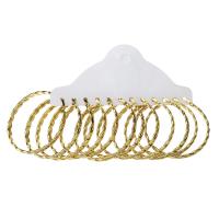 Stainless Steel Hoop Earring, Round, gold color plated, 6 pieces & fashion jewelry & for woman, golden, 43x48x4mm, 6Pairs/Set, Sold By Set