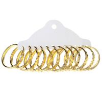 Stainless Steel Hoop Earring Round gold color plated 6 pieces & fashion jewelry & for woman golden Sold By Set