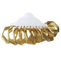 Stainless Steel Hoop Earring Polygon gold color plated 6 pieces & fashion jewelry & for woman golden Sold By Set