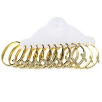 Stainless Steel Hoop Earring, gold color plated, 6 pieces & fashion jewelry & for woman & with rhinestone, golden, 18x37x36mm, 6Pairs/Set, Sold By Set