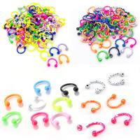 Stainless Steel Nose Piercing Jewelry stoving varnish fashion jewelry mixed colors Inner Approx 8mm Sold By Bag