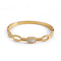 Titanium Steel Bangle with White Shell plated fashion jewelry Sold By PC