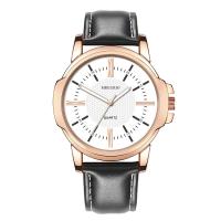 Men Wrist Watch, PU Leather, with Glass & Stainless Steel, Round, plated, for man, more colors for choice, 260x45x10mm, Sold By PC