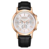 Men Wrist Watch, PU Leather, with Glass & Stainless Steel, Round, rose gold color plated, for man, more colors for choice, 254x43.50x11mm, Sold By PC