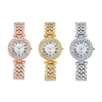 Women Wrist Watch, Iron, with Glass, Round, plated, for woman & with rhinestone, more colors for choice, nickel, lead & cadmium free, 188x28.50x8mm, Sold By PC