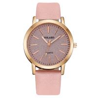 Women Wrist Watch, PU Leather, with Glass & Tibetan Style, Round, gold color plated, for woman, more colors for choice, 230x39x8mm, Sold By PC