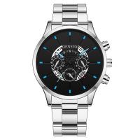 Geneva® Men Watch Stainless Steel with Glass & Zinc Alloy Chinese Movement watch movement for man plated Round Sold By PC