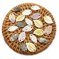 Shell Pendants, Leaf, Carved, DIY, more colors for choice, 7x14mm, 10PCs/Bag, Sold By Bag